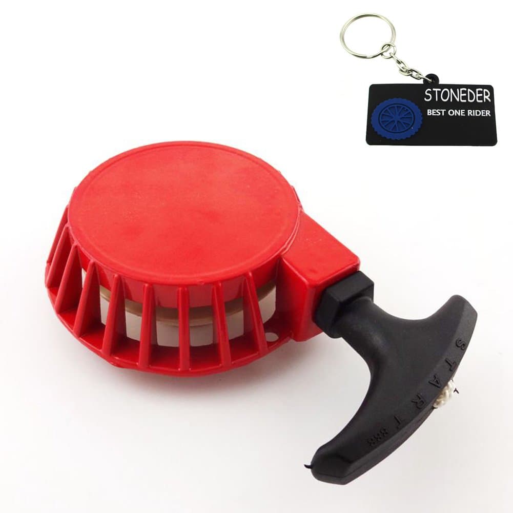 STONEDER Red Aluminum Pull Start Recoil Starter Part For 2 Stroke 47cc 49cc Engine Mini Moto Dirt Pocket Bike ATV Quad 4 Wheeler