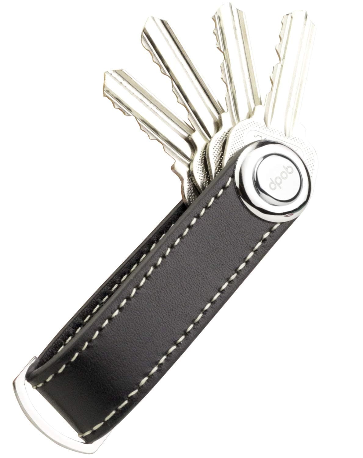 Key ring, DPOB Leather Compact Key Holder Organiser - Smart & Practical Design Keychain - Made Of Durable Premium Quality Leather