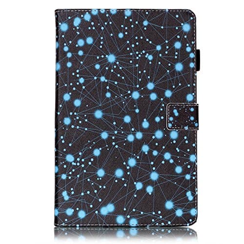 iBerry Samsung Galaxy Tab E 9.6 Case, Slim Premium PU Leather Wallet Flip Cute Cartoon Case for SM-T560 Tablet, Star