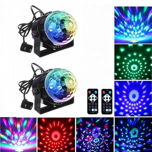 Stage Lighting,KoKome DJ Disco Strobe Club lights Effect Magic Mini Led Light Party Light Sound Activated for Wedding KTV Show Club Bar-2 SET