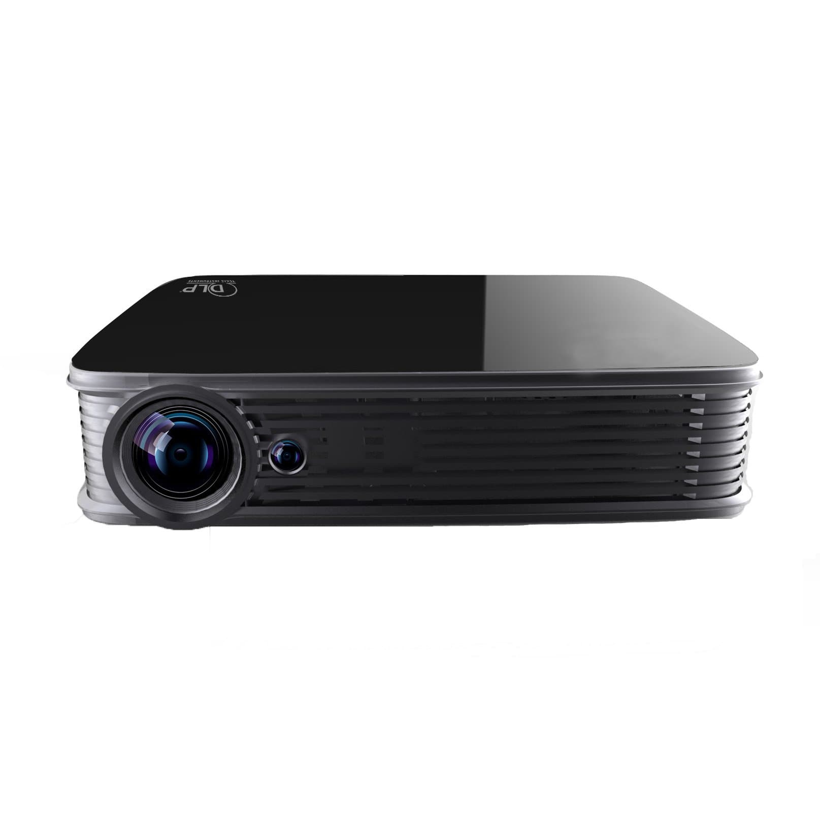 4K Projector,SJY Android5.1 DLP Home Theater Projector Mini Portable Build in Wifi Quad Core CPU Full 3d Screen Zoom Bluray 3d VGA Usb Av Hdmi Bluetooth4.0 4K TV Chips LED Lamp Black