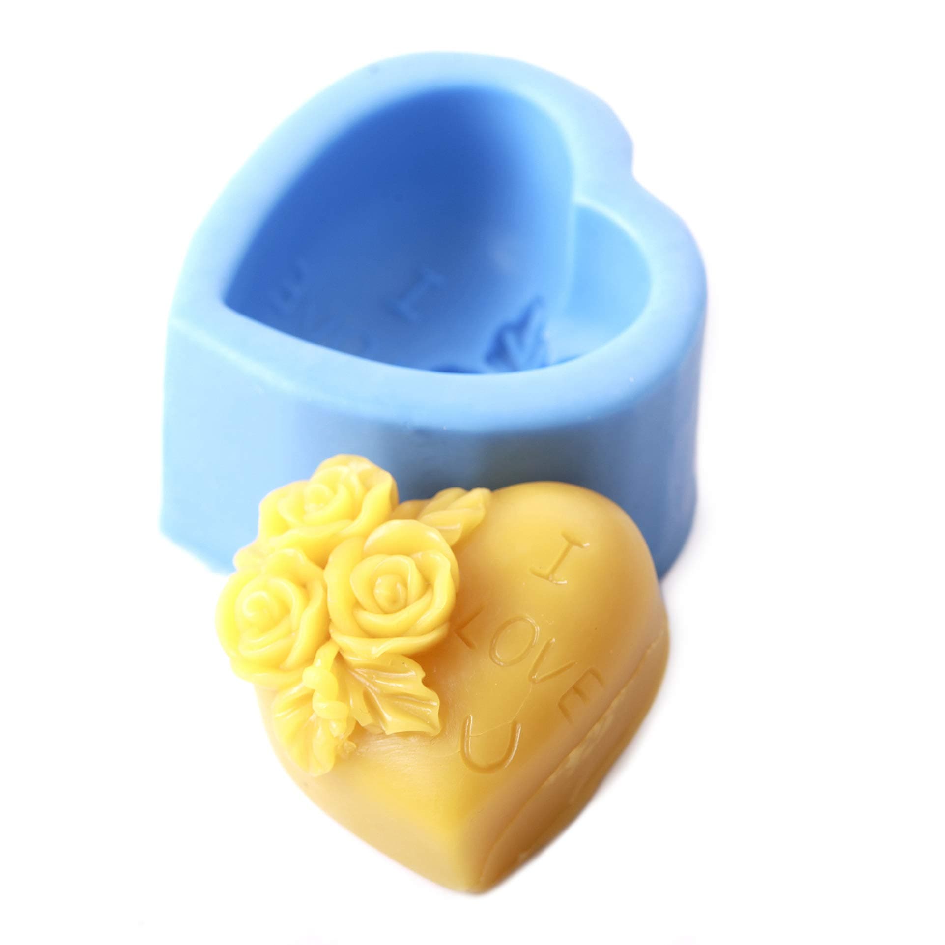 Heart with Roses Silicone Mould
