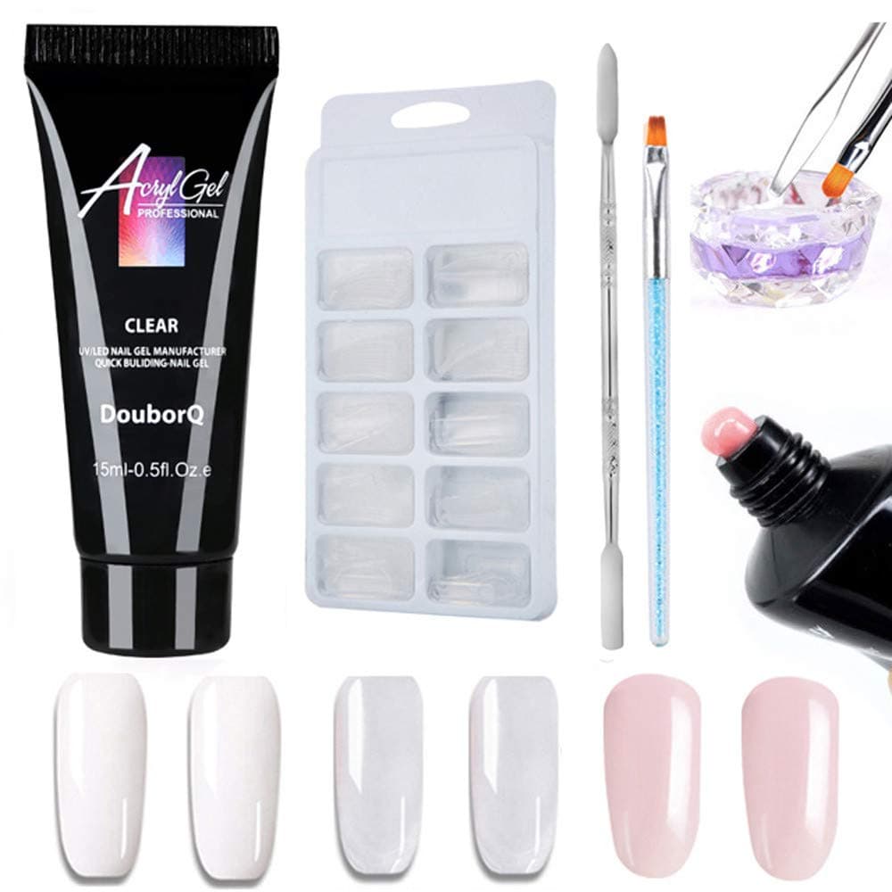 Palarn Nail Art, Poly Gel DIY 100PCS False Nails Double-end Nail Brush Pusher Dead Skin Set