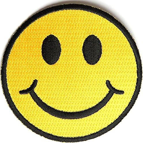 Yellow Smiley Face Patch (3 X 3 Inch) $4.95 with FREE FREIGHT from San Diego Leather