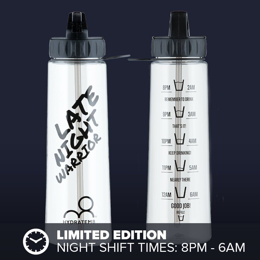 LIMITED EDITION ‘NIGHT SHIFT’ BLACK 900ML HYDRATION TRACKER WATER BOTTLE