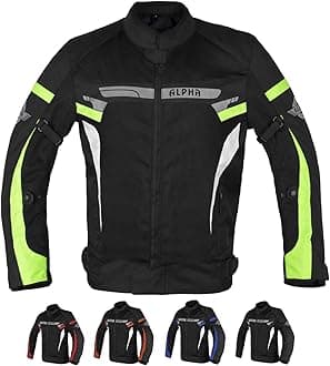 ALPHA CYCLE GEAR BREATHABLE BIKERS RIDING PROTECTION MOTORCYCLE JACKET MESH CE ARMORED (GREEN LANE, SMALL)
