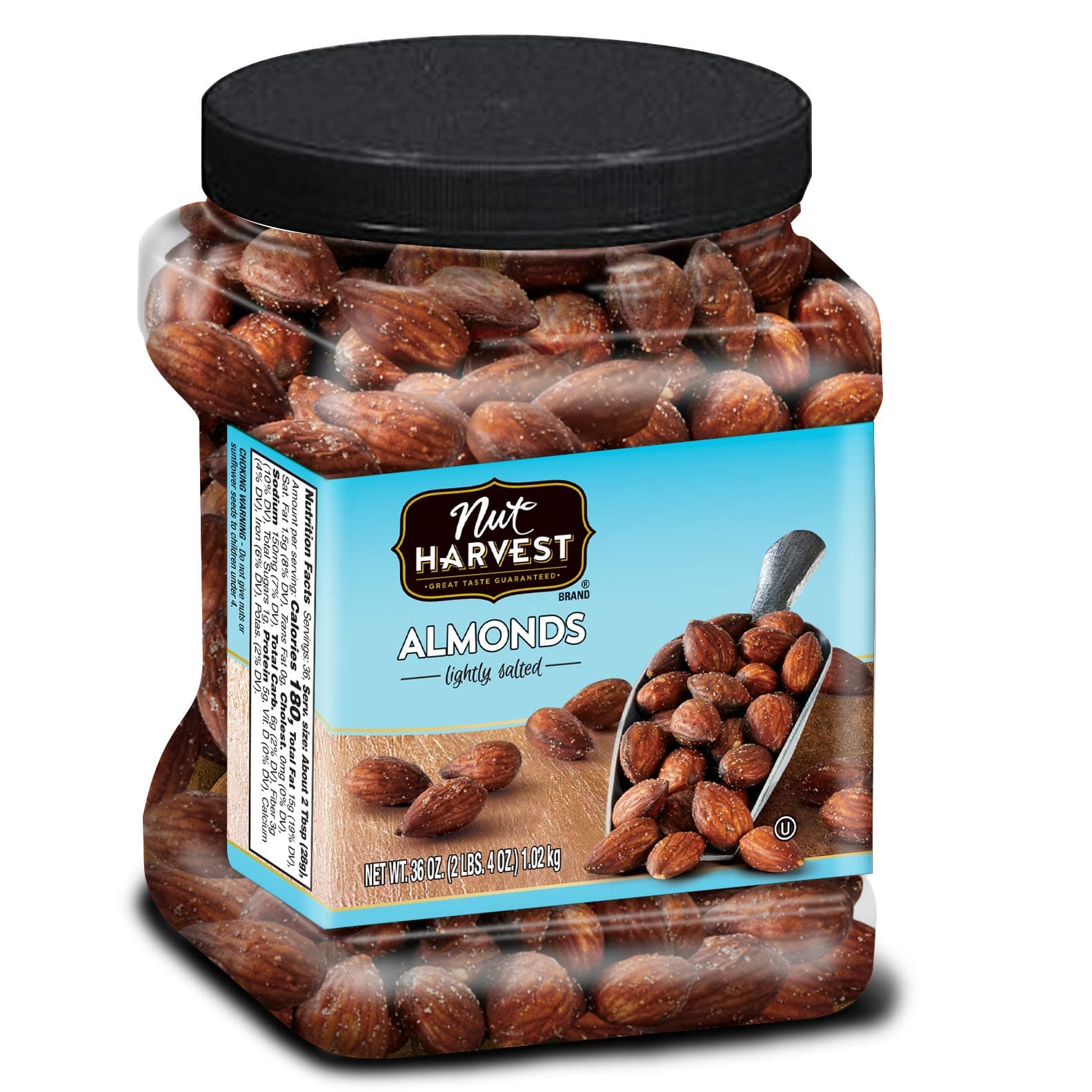 Nut Harvest Almonds, Lightly Salted, 36 Ounce