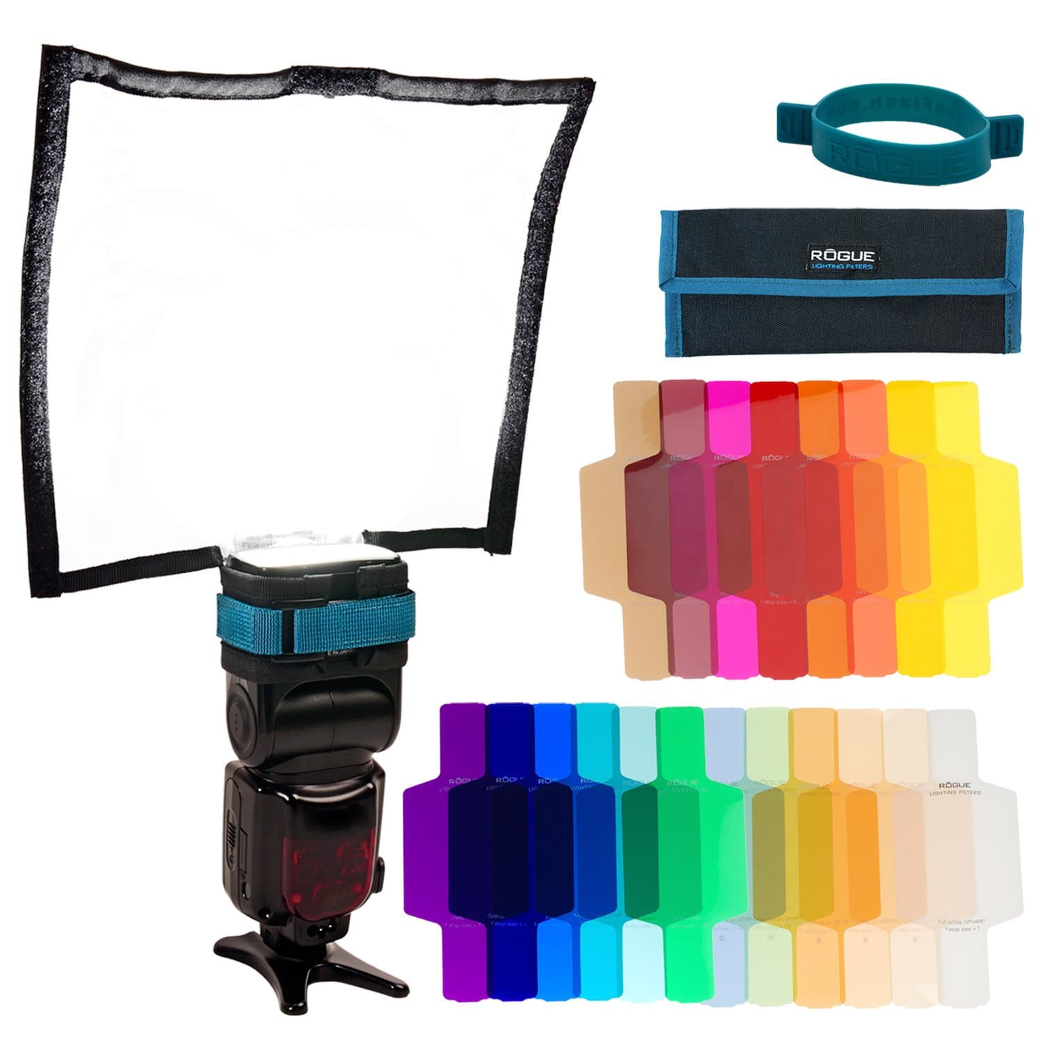 Rogue FlashBender 2 Large Reflector + Rogue Flash Gels - Combo Filter Kit (20 gels + attachment band)