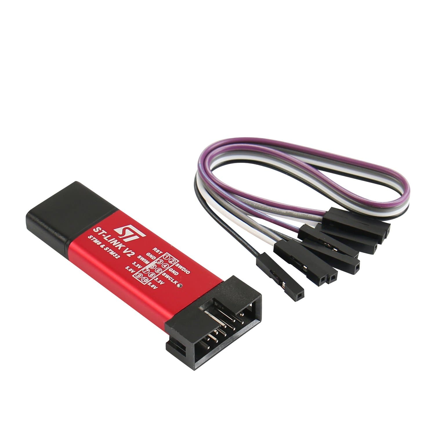 HonYan Mini Emulator Downloader ST-Link V2 STM8 STM32 Programming Unit (Random Color)