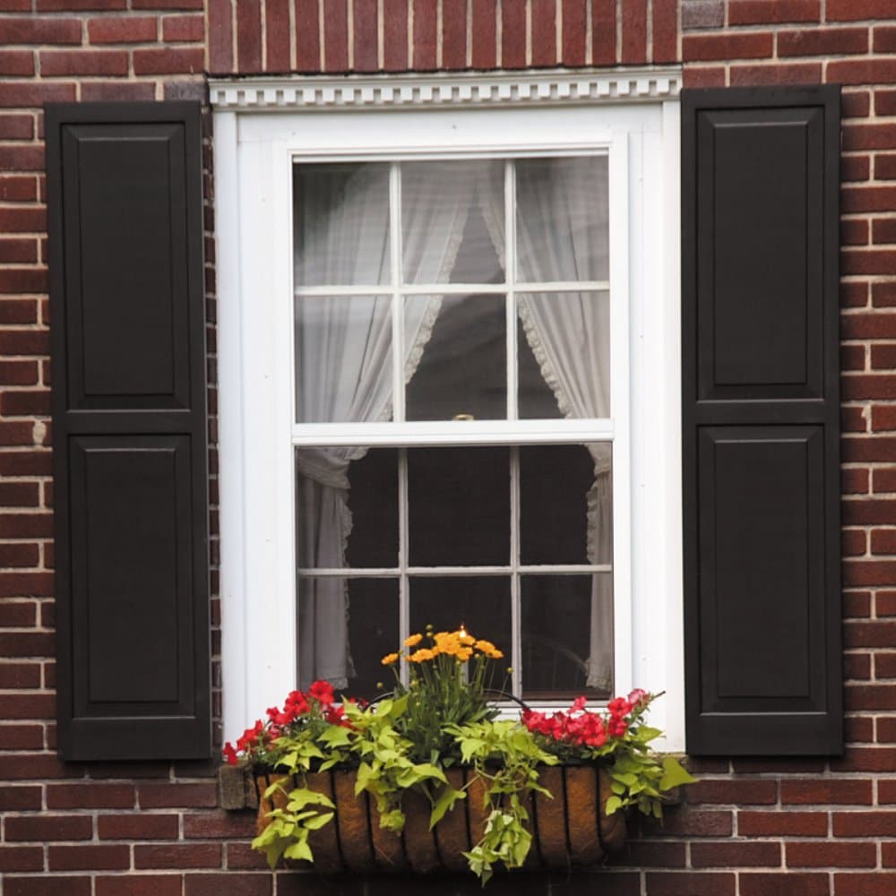 Pinecroft 15W in. Raised Panel Wood Shutters