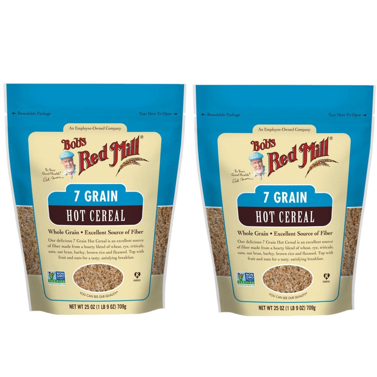 Bob's Red Mill 7 Grain Hot Cereal 25 oz (Two Pack) - Easy to Make 7 Grain Whole Grain Cereal - Multigrain Cereal Two Pack (25 oz each, 50 oz total)