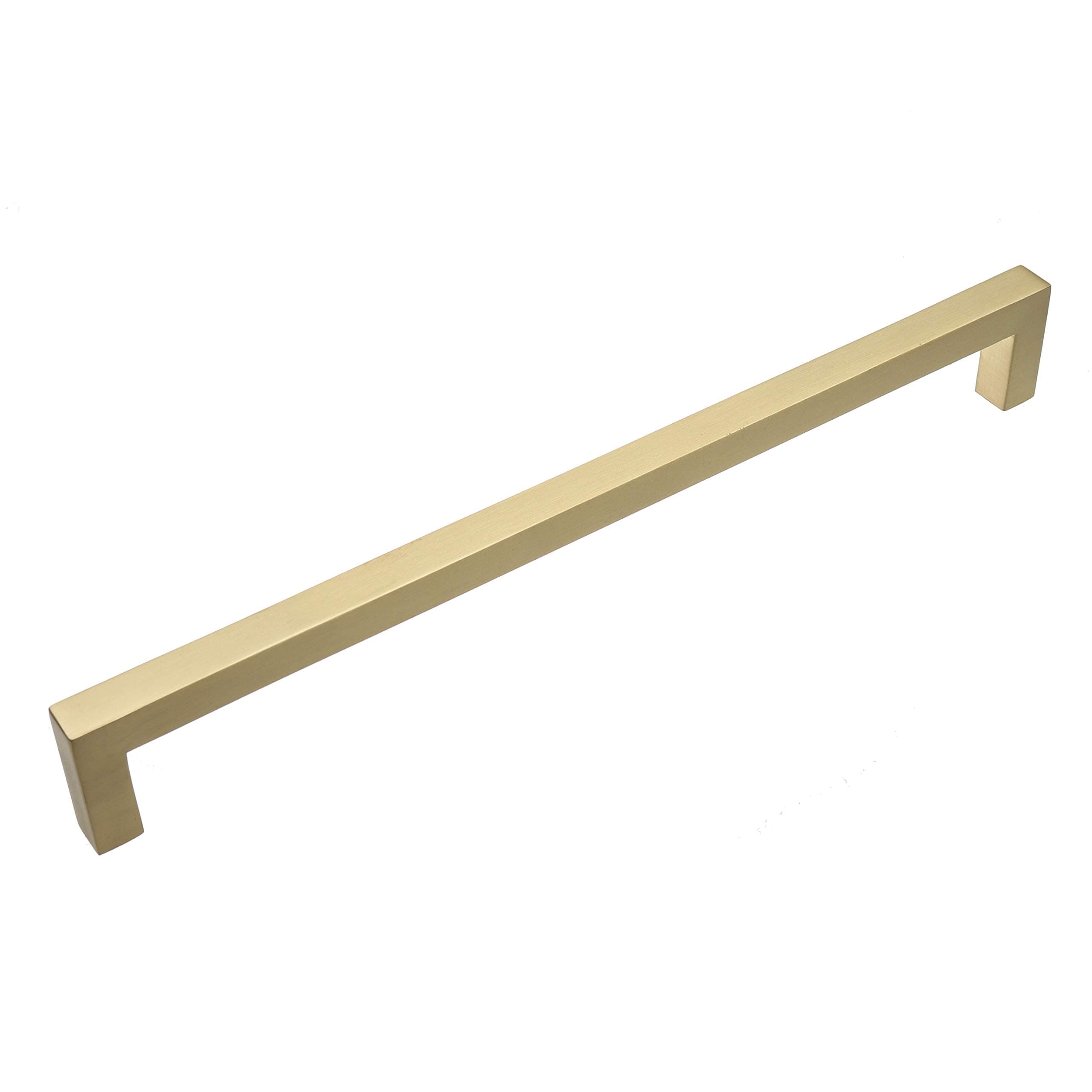 GlideRite Hardware 8.75 inch CC 21683-224-SG Solid Square Slim Cabinet Bar Pulls, Satin Gold Finish… (10)