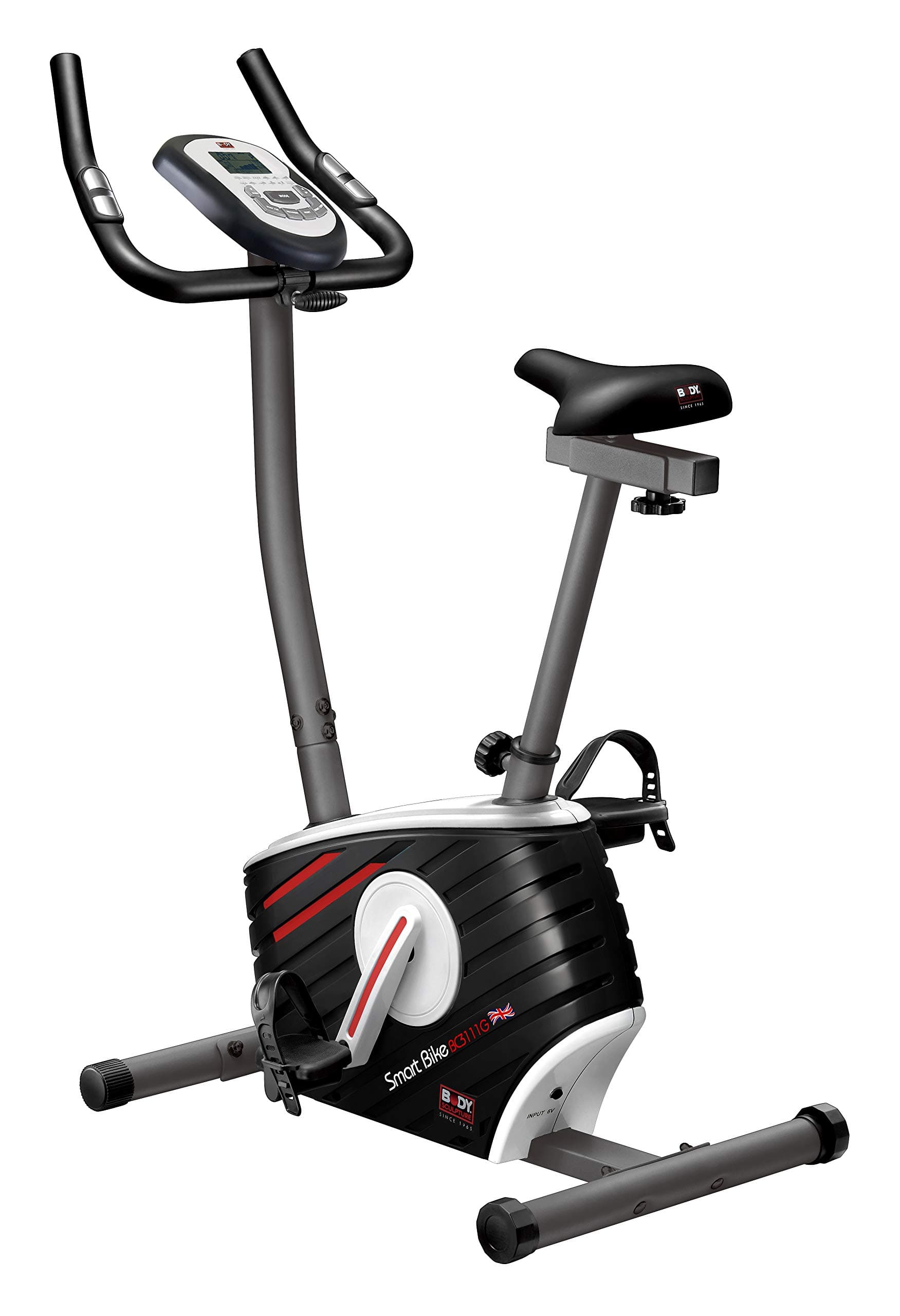Body Sculpture BC3111G Programmable Magnetic Exercise Bike | 21 Smart Programmes | Adjustable Magnetic Resistance | Body Fat & Hand Pulse Sensors | Track Your Progress Black/Red