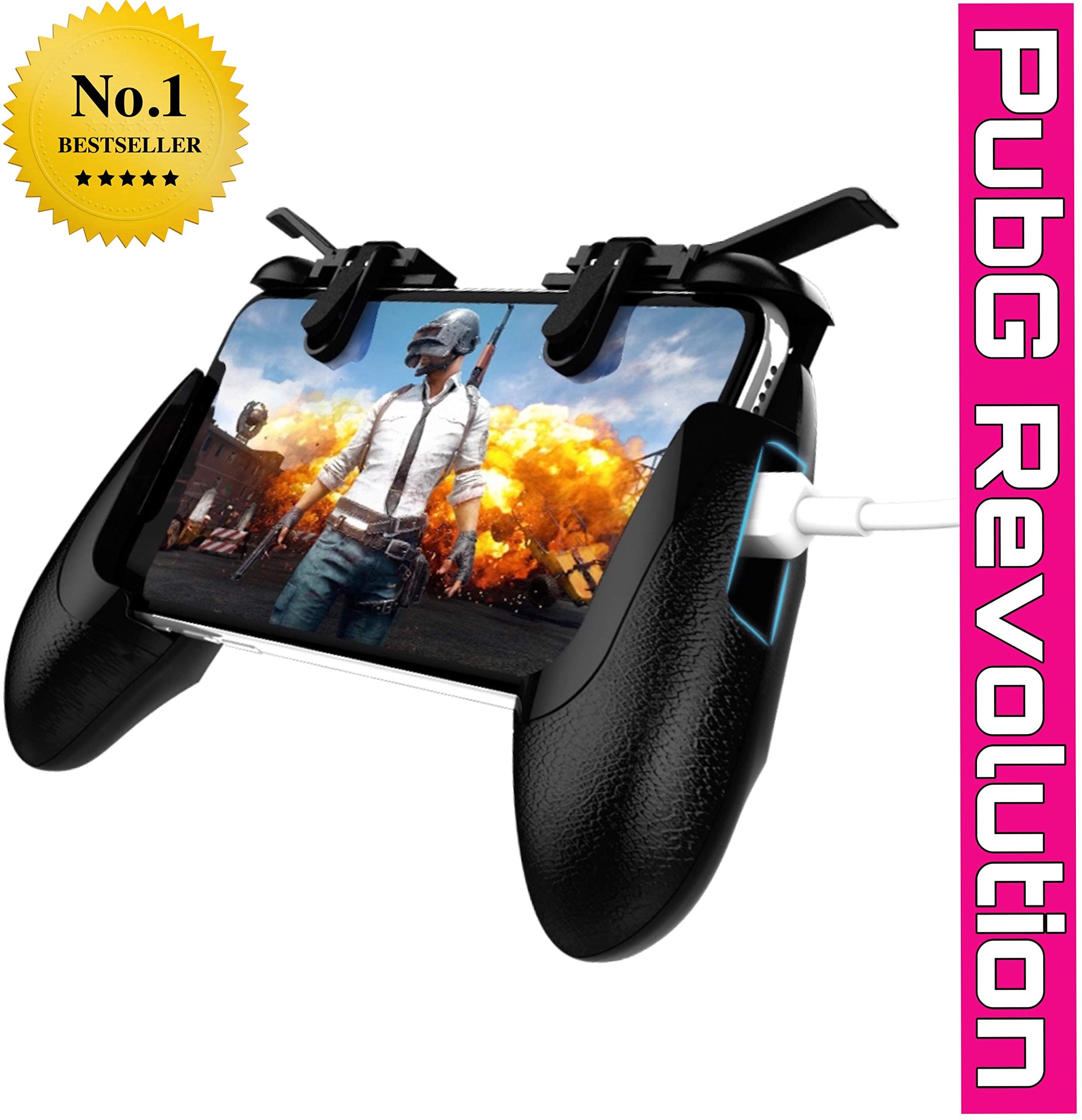 TurnVolt™ Upgrade Version Mobile Game Controller Sensitive Shoot and Aim Keys L1R1 and Gamepad for PUBG/Knives Out/Rules of Survival, Mobile Gaming Joysticks for Android iOS