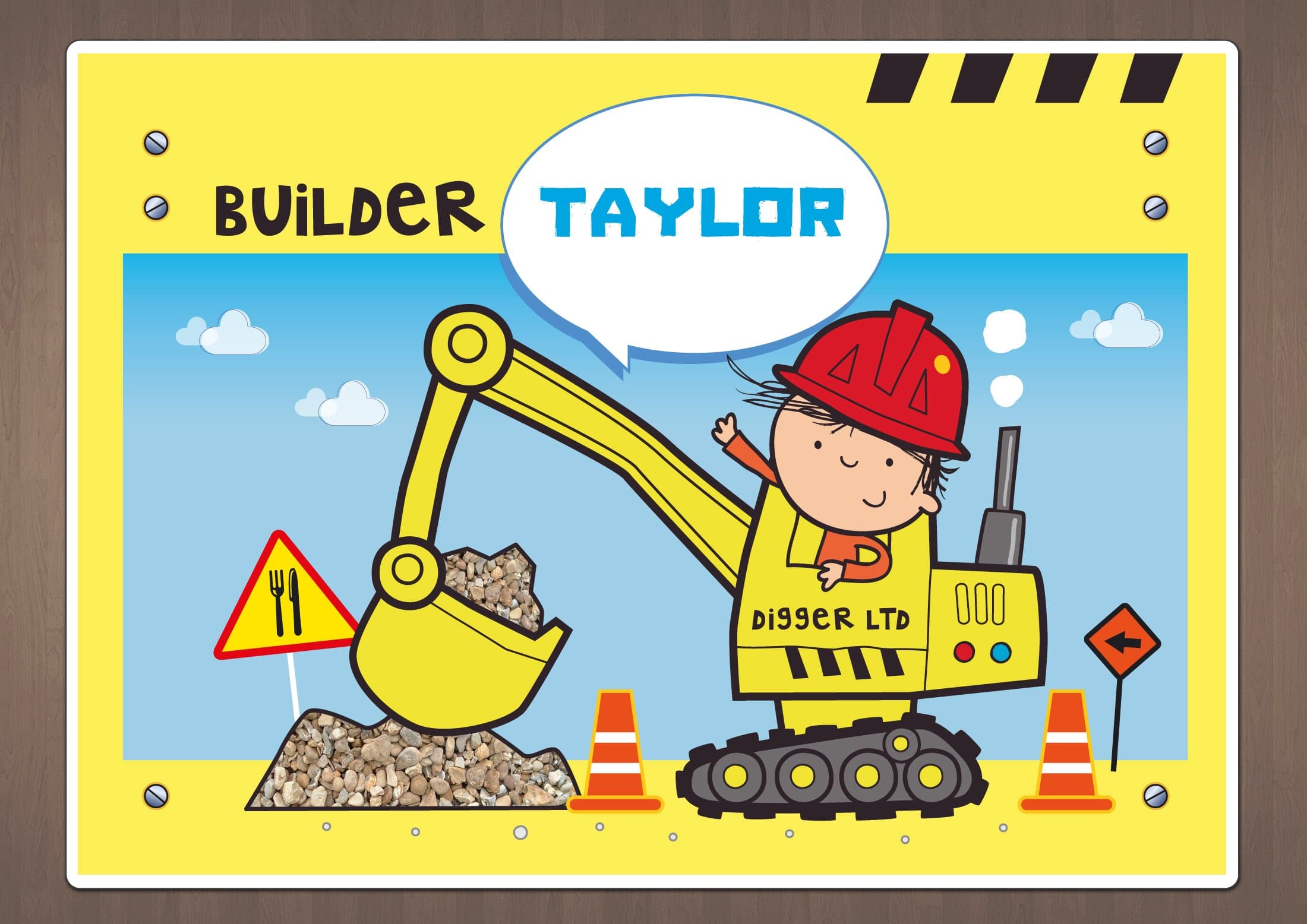 Personalised Children's A3 Placemat, boys table mat - Digger - Fire Engine/Fireman