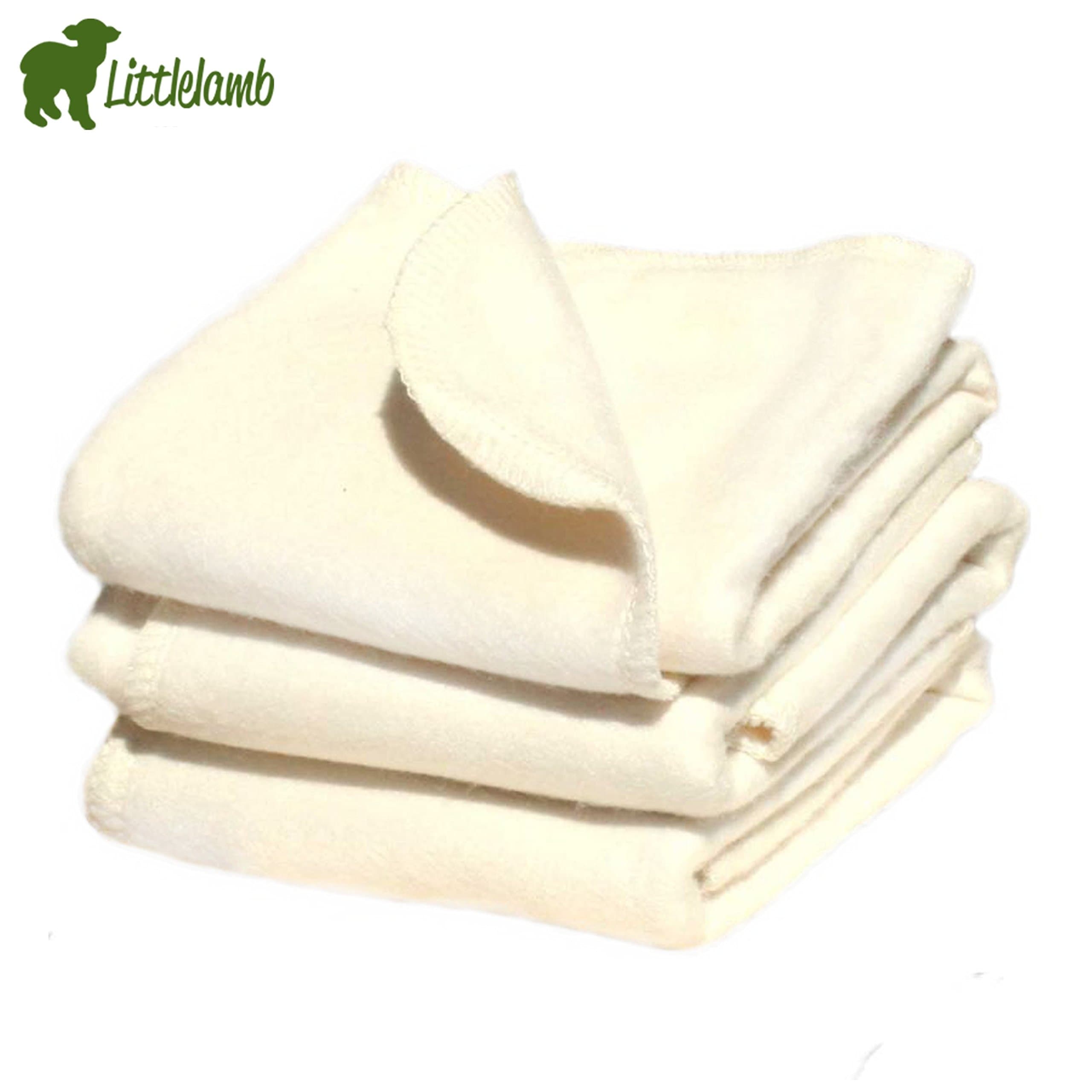 Little Lamb Bamboo Folding/Prefold (5 Pieces) – Size 2 (Medium – 34x35 cm 8 – 16 kg) Folding Insert for Nappy with Bamboo Cloth Nappies – Set of 5