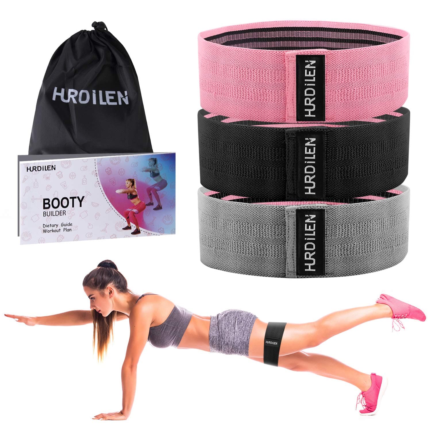 Hurdilen Resistance Bands Loop Exercise Bands ,Workout Bands Hip Bands Wide Resistance Bands Hip Resistance Band for Legs and Butt,Activate Glutes and Thigh