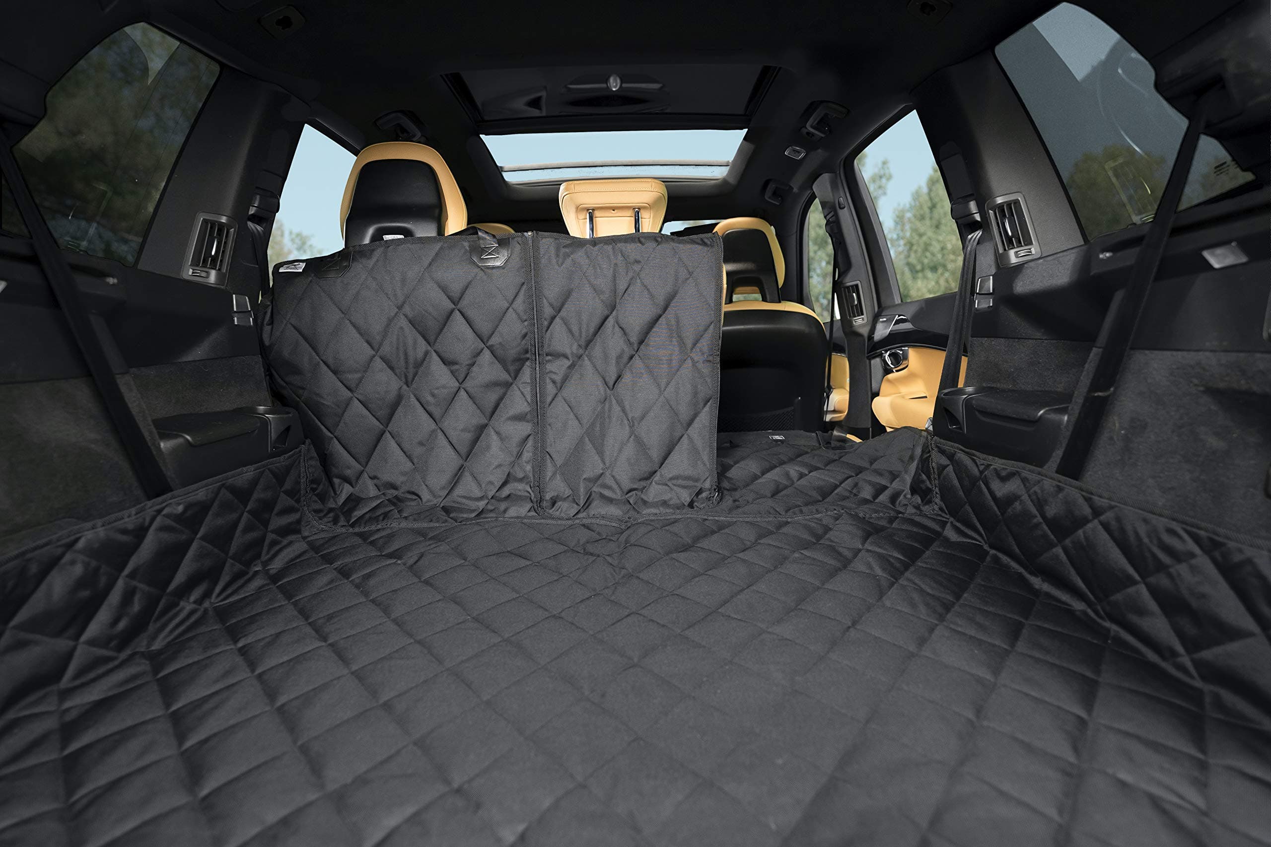 Plush Paws Waterproof Cargo Liner, Bumper Flap, Machine Washable, Durable Regular Size Black