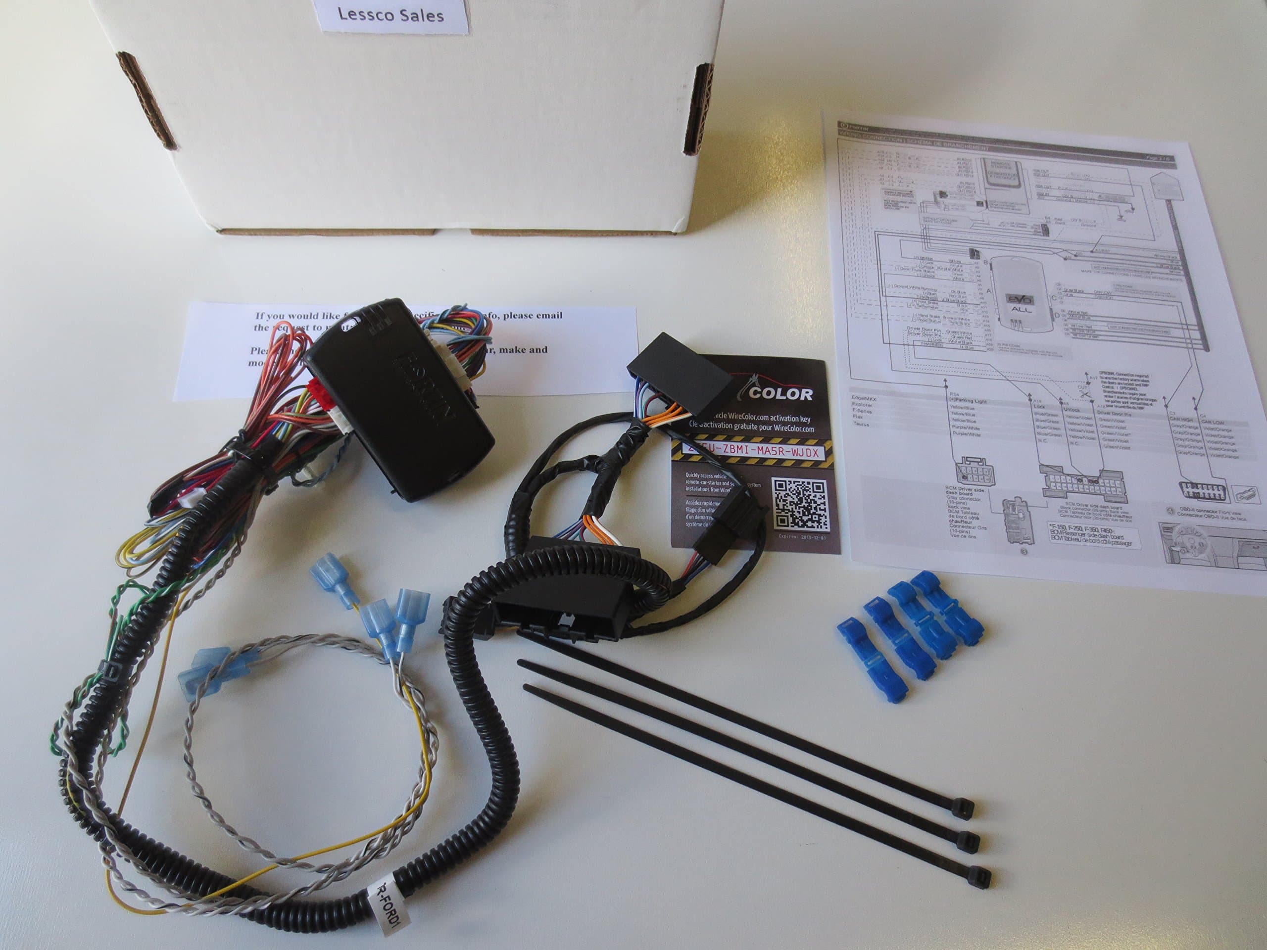 Lessco Sales Remote Start for Ford Edge 2007.5-2010 Complete Plug and Play Kit