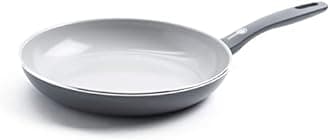 Greenpan Dover Healthy Ceramic Nonstick, 12" Frying Pan Skillet, PFAS-Free, Dishwasher Safe, Comfort Grip Handle, Grey
