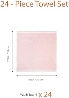 - AmazonBasics Cotton Washcloth/Face Towel - 448 GSM - Pack of 24, Petal Pink