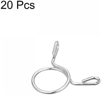 uxcell Fuel Line Hose Clips, 20pcs 16mm ID Fit 17.5-18mm OD Hose 304 Stainless Steel Water Pipe Air Tubing Spring Hose Clamps for Motorcycle Scooter