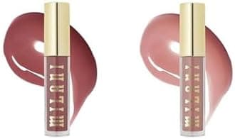 Lip Gloss Set, Keep It Full Nourishing Lip Plumper with Hyaluronic Acid & Peptides for Soft, Fuller-Looking Lips (0.13 Fl. Oz. - 2 Pack) Rosewood + Soft Rose