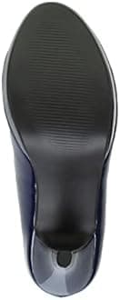 Ajvani Womens Ladies mid high Heel Mary Jane Evening Work Platform Bridal Party Prom Court Shoes Size., Navy Patent, 3 UK