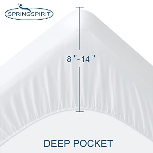 Split King Mattress Protector for Adjustable Bed Waterproof Split King Sheets Fitted up - 14'' Terry Mattress Pad Cover Protector Machine Wash, White