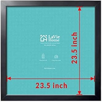 LaVie Home 24 x 24 Picture Frame, Square Poster Frame with High Definition Plexiglass, Horizontal or Vertical Wall Gallery Poster Frames Suitable for Photos, Artworks, Posters,Puzzle, Black 1pc