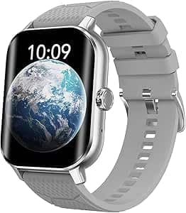 Hcosmy Smartwatch, Blood Glucose Smart Watch for Men Women, Big Screen Health Fitness Watches with Sleep/Blood Pressure/Health Monitor Pedometer, Smartwatch for iOS Android Phones (Grey)