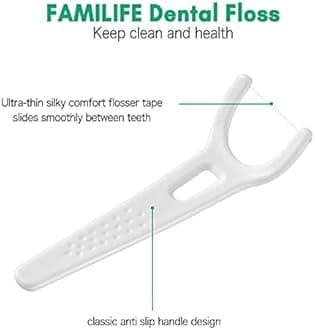 Back Teeth Floss Picks Fluoride Free, Unflavored Flossing with 4 Travel Handy Cases 120 Count, Dental Flossers