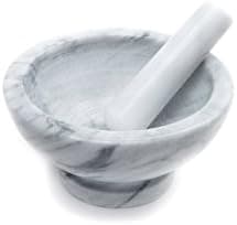 Fox Run 3837 Large Marble Mortar and Pestle, White