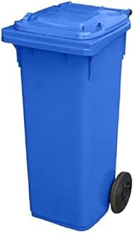 BritishBins Blue 140 ltr Wheelie Bin - Mid Size Household Wheelie Bin (For Many Councils) - Tough & Durable - For All Your Outdoor Rubbish & Recycling - EN840 Certified & Tested