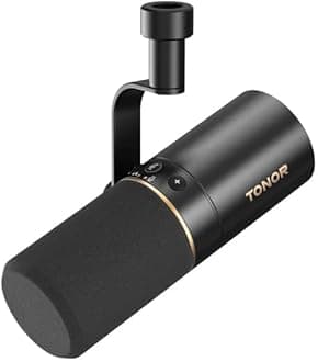 TONOR Dynamic Microphone, USB/XLR PC Microphone for Podcast, Recording, Live Streaming & Gaming, XLR Cardioid Studio Mic Music Voice-Over with Quick Mute, Headphone Output, Volume Control TD510