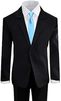 Black n Bianco Boys' Formal Black Suit with Shirt and Vest