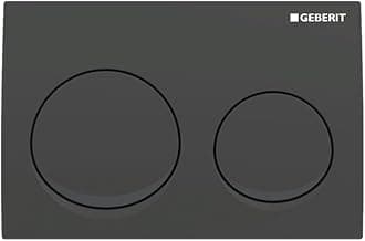 Geberit Flush Plate | Round | Alpha 20 series | 115.040.14.3 | 2 years warranty | Front Actuation Dual Push Plate for Geberit Concealed Tank | Compatible with Concealed Flush Tank (Black Matt)
