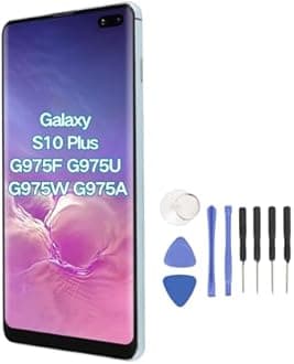 For Galaxy S10 Plus SM G975F G975U G975W G975A 6.4 Inch AMOLED LCD Screen Touch Assembly with Original Frame Size and Fingerprint Function, Kit (Green)