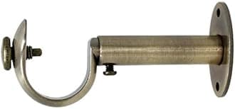 Urbanest Adjustable Solid Zinc Curtain Rod Bracket Wall Holder, Fits 1-inch Diameter Rod, Antique Brass