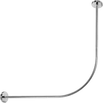 Hershii Adjustable Curved Shower Curtain Rod Wall Mounted Bathroom Corner Curtain Hanger Pole Arched Bath Metal Shower Rail Bar (31.5-39.37) x (31.5-39.37) Inch, Drilling to Install