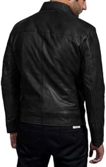 Mens Leather Jacket - Real Lambskin Classic Vintage Style Leather Jackets For Men Brown Leather Jacket for Mens