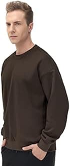 THE GYM PEOPLE Men's Fleece Crewneck Sweatshirt Thick Loose fit Soft Basic Pullover Sweatshirt