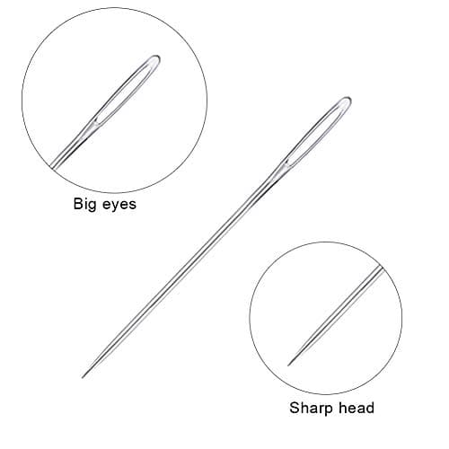23 PCS Large Eye Sewing Needles, 2.36in Sewing Sharp Needles, Leather Embroidery Thread Needle, Stainless Steel Yarn Knitting Needle with a 3.3in Plastic Bottle