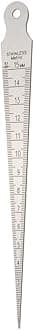 Bore gauge/Taper Gage Stainless Steel Taper Welding Gauge Inch & Metric Feeler Gap Hole Measure Tool (1-15MM)