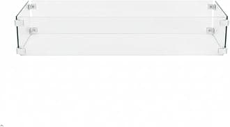 Nuu Garden Tempered Glass Wind Guard for Rectangular Fire Pit Table 29 x 10 x 6 Inch Durable Transparent Flame Shield with Aluminum Alloy Brackets