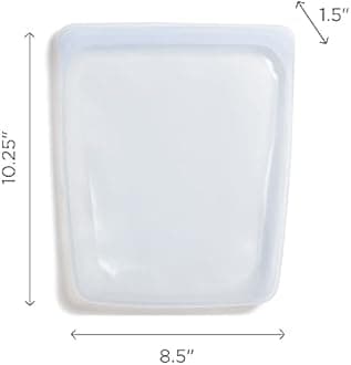 Stasher Silicone Reusable Storage Bag, 1/2 Gallon (Yellow) | Food Meal Prep Storage Container | Lunch, Travel, Makeup, Gym Bag | Freezer, Oven, Microwave, Dishwasher Safe, Leakproof