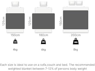 Brentfords 4kg Teddy Fleece Weighted Blanket Adults, Therapy Anti Anxiety Soft Insomnia Stress Relief Adult Weighted Blanket, 125 x 150cm Charcoal Grey