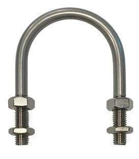 U-Bolt M6 x35mm Thread, 50mm Inside Diam, 82mm Inside Height T316 Stainless Steel Pack Size : 1