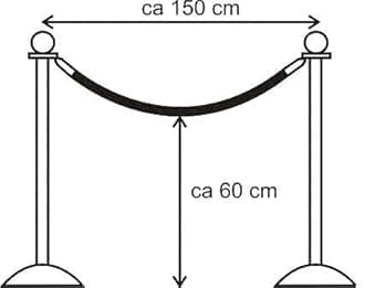 Rope & Post Barrier Kit (6x Brass Barriers + 4x Red Ropes)