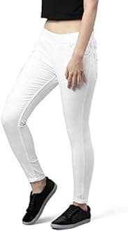 ADBUCKS Women's Slim Fit Mid Rise Jeggings -, Skinny, Wide Leg Jean, Elasticated